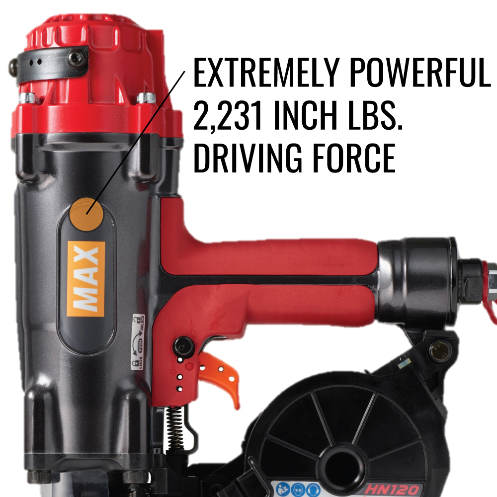 MAX HN120 PowerLite High Pressure Concrete Pinner 2231" lbs driving force