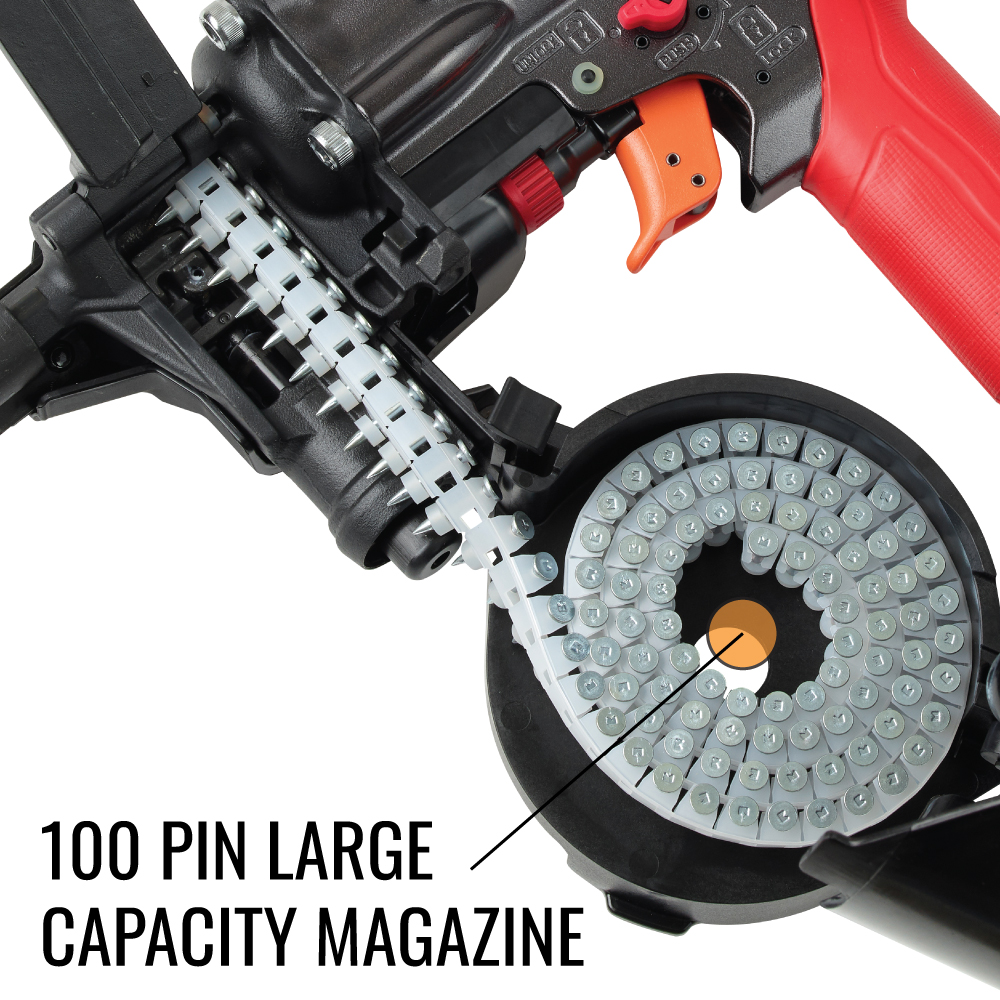MAX HN25C PowerLite High Pressure Concrete Pinner 100 pin capacity magazine