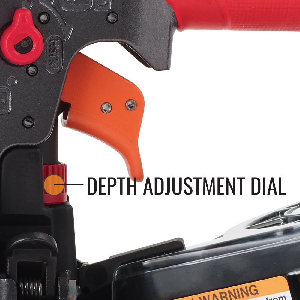 MAX HN65J2 PowerLite High Pressure Metal Connector Nailer, 1-1/2” to 2-1/2” depth adjust