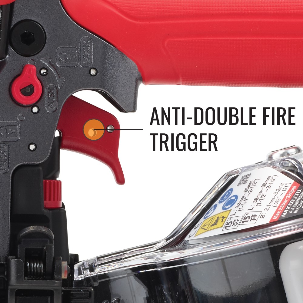 MAX HN65S SuperSider Coil Siding Nailer anti-double fire trigger