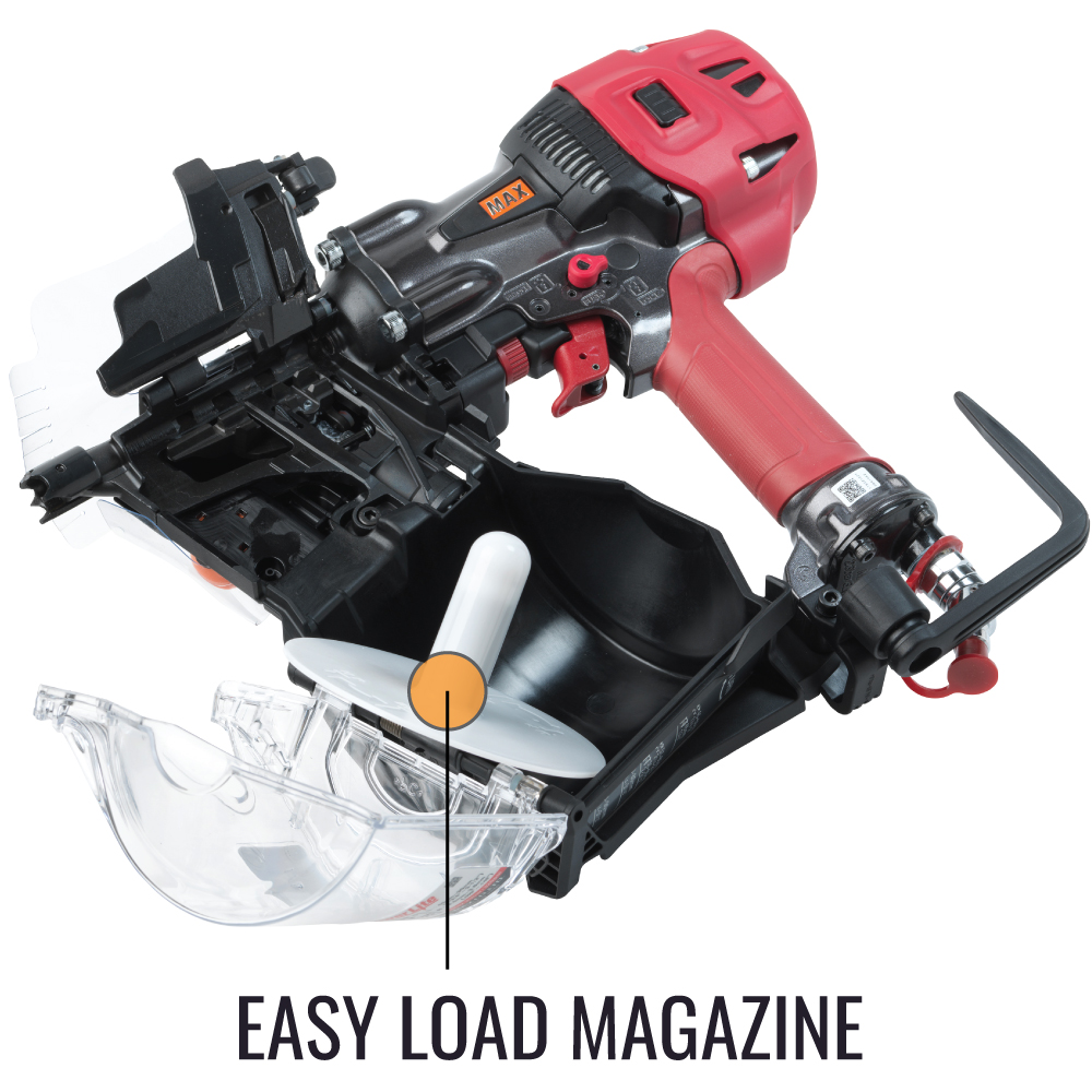 MAX HN90F PowerLite High Pressure Coil Framing Nailer easy load magazine