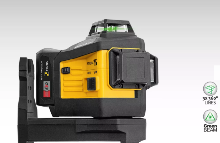 STABILA 03420 LAX 600 G Multi-Line 360° GREENBEAM Laser Kit, 3 x 360-degree lines