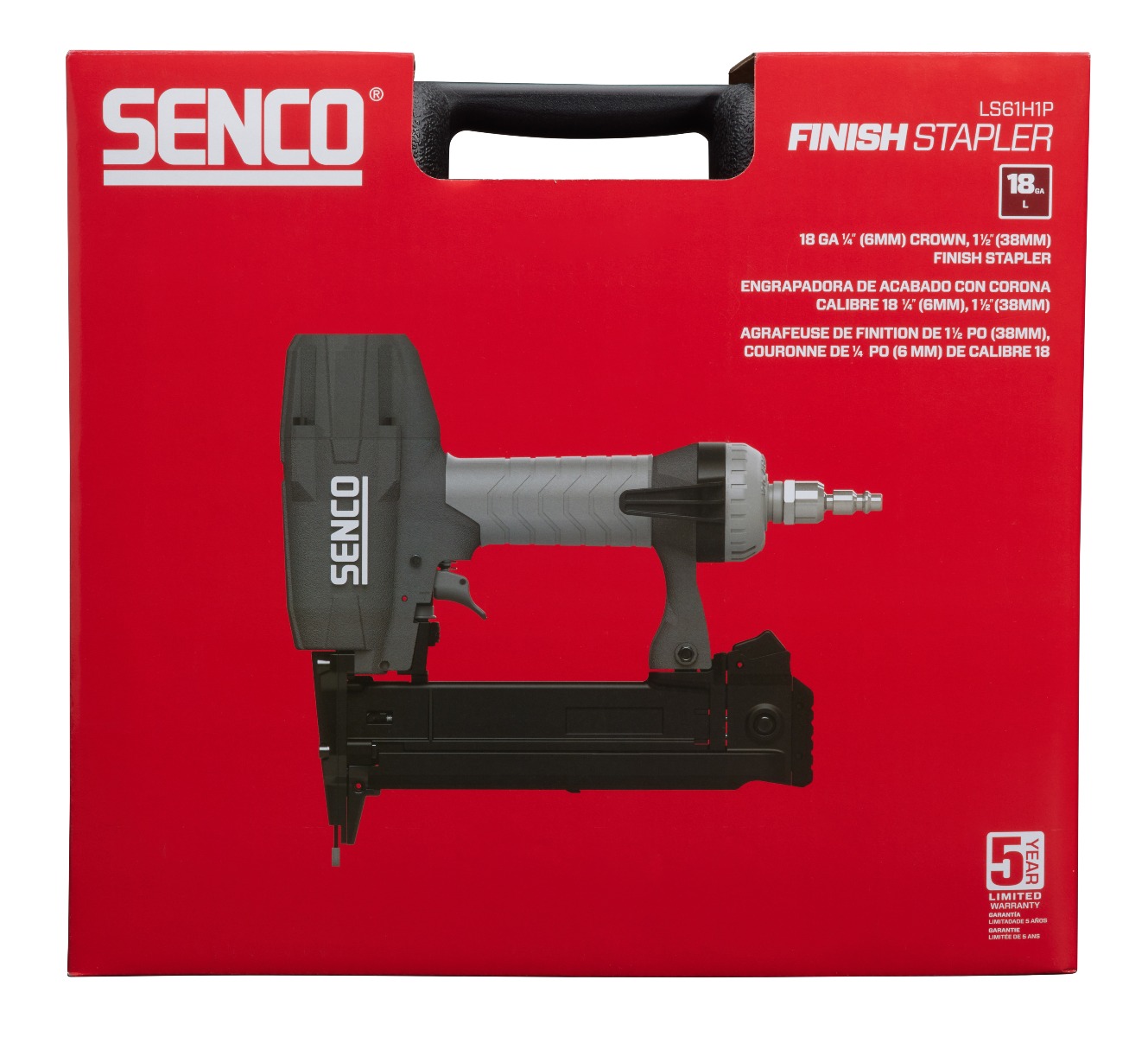 Senco LS61H1P 18 Gauge Finish Stapler w/Case, 3/8" to 1-1/2" box