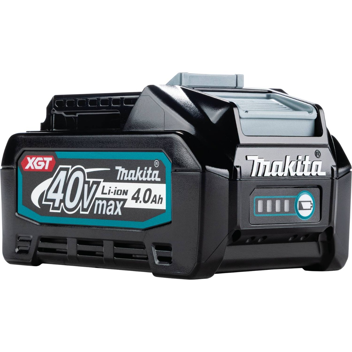 Makita BL4040 40V MAX XGT 4.0 Ah Li-Ion Battery side view angled