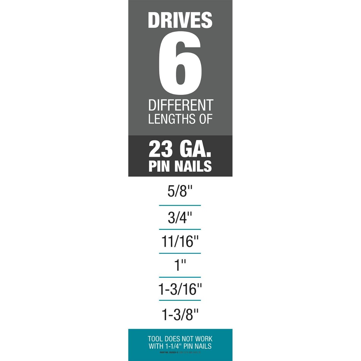 Makita XTP02Z 18V LXT Cordless 23 Gauge Pin Nailer nails