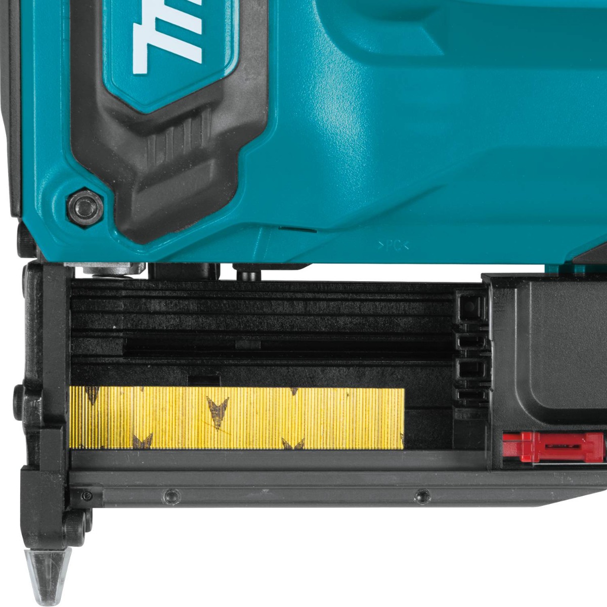 Makita XTP02Z 18V LXT Cordless 23 Gauge Pin Nailer loaded magazine