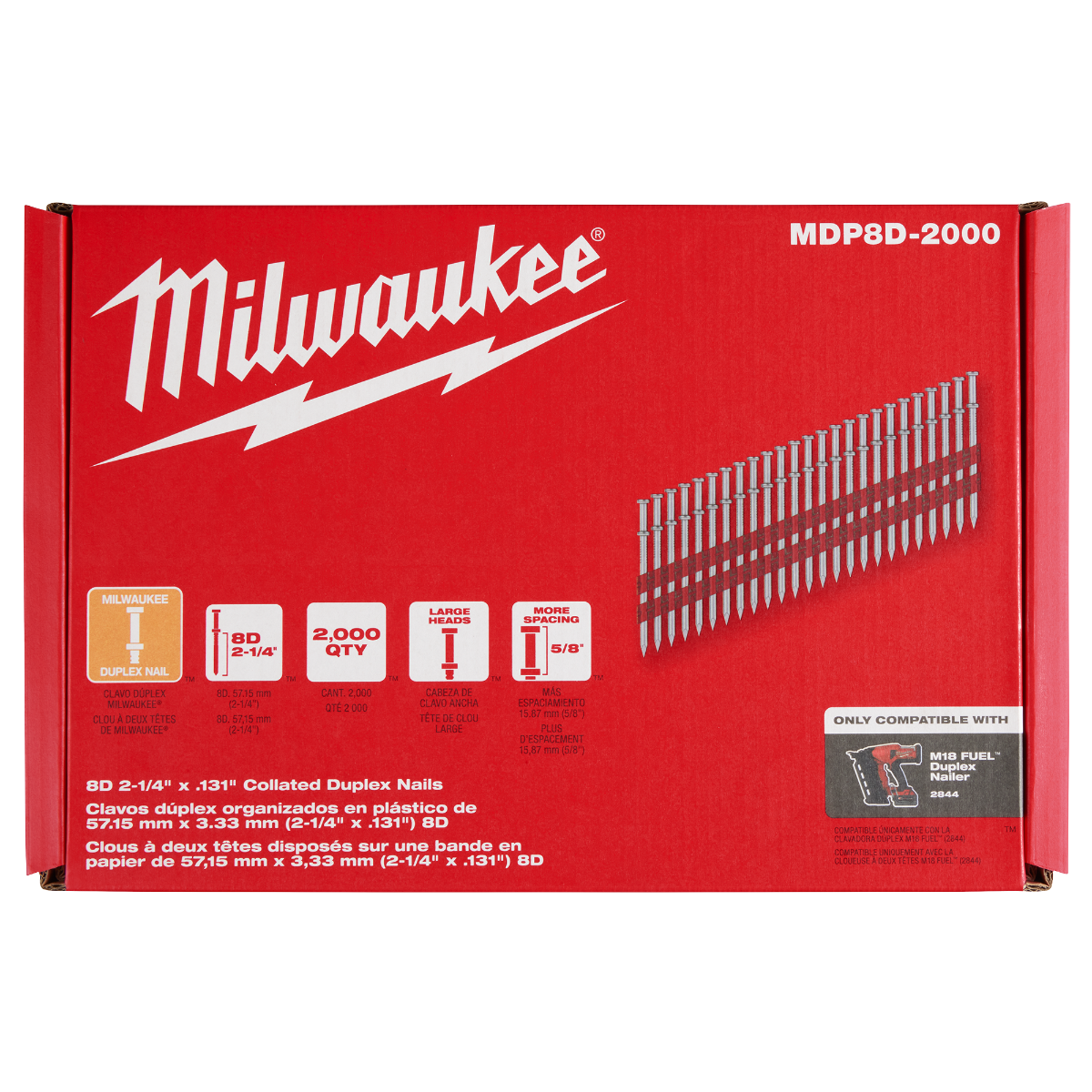 8D 2-1/4” x .131 Collated Duplex Nails box