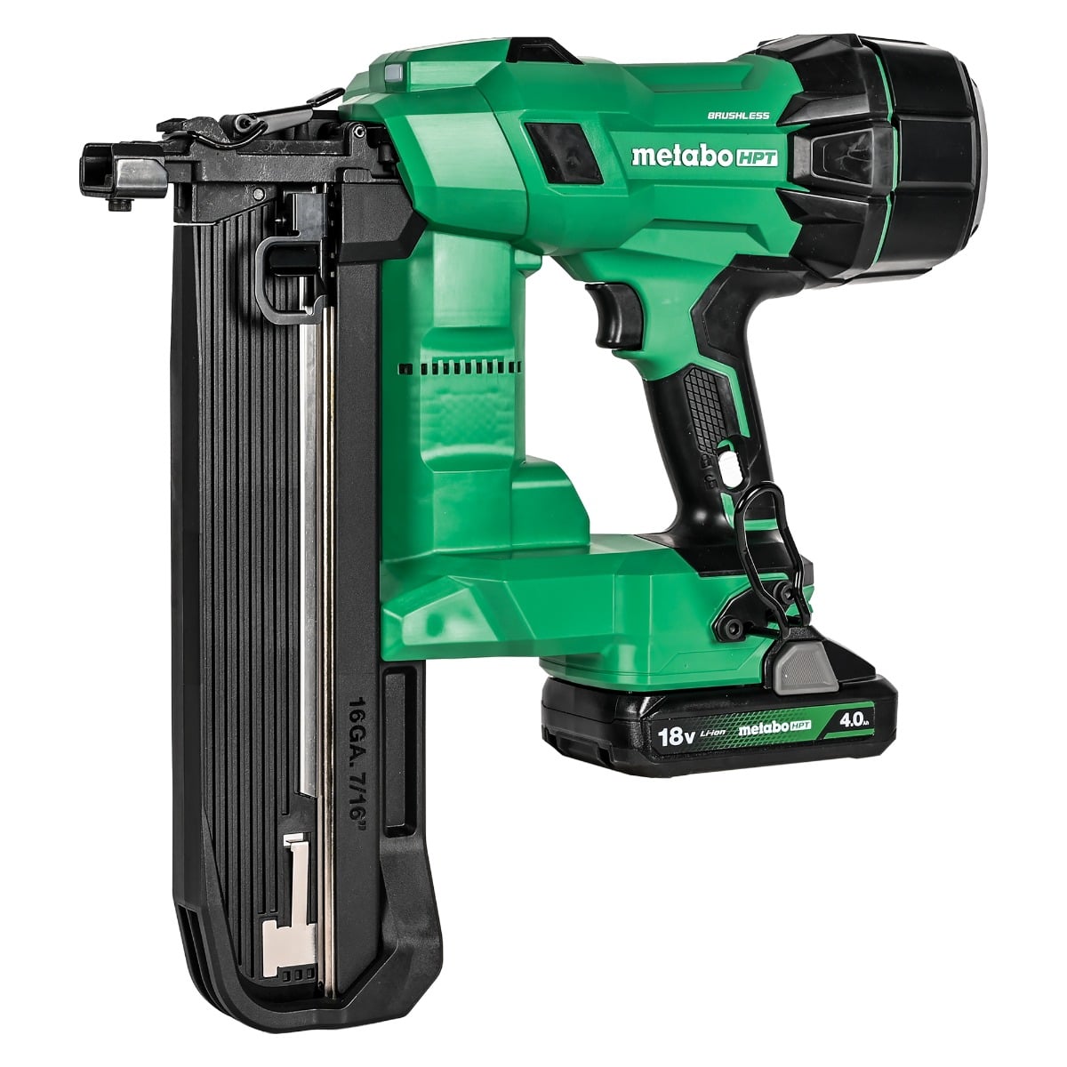 Metabo HPT N1808DA 18V Cordless 16 Ga. Medium Crown Stapler air spring drive