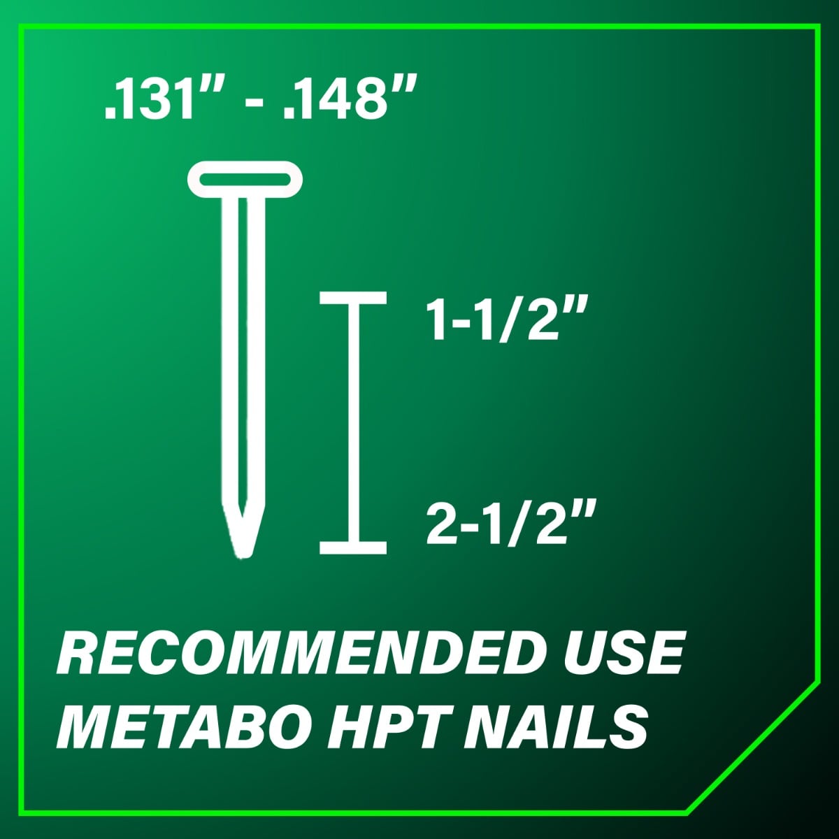 Metabo HPT NR1865DKAQRY 18V Cordless Pneumatic Metal Connector Nailer fasteners