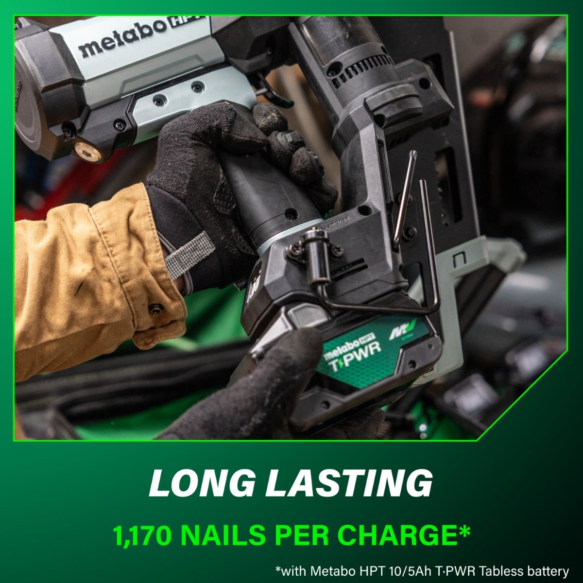 Metabo HPT NR1865DKAQRY 18V Cordless Pneumatic Metal Connector Nailer long lasting