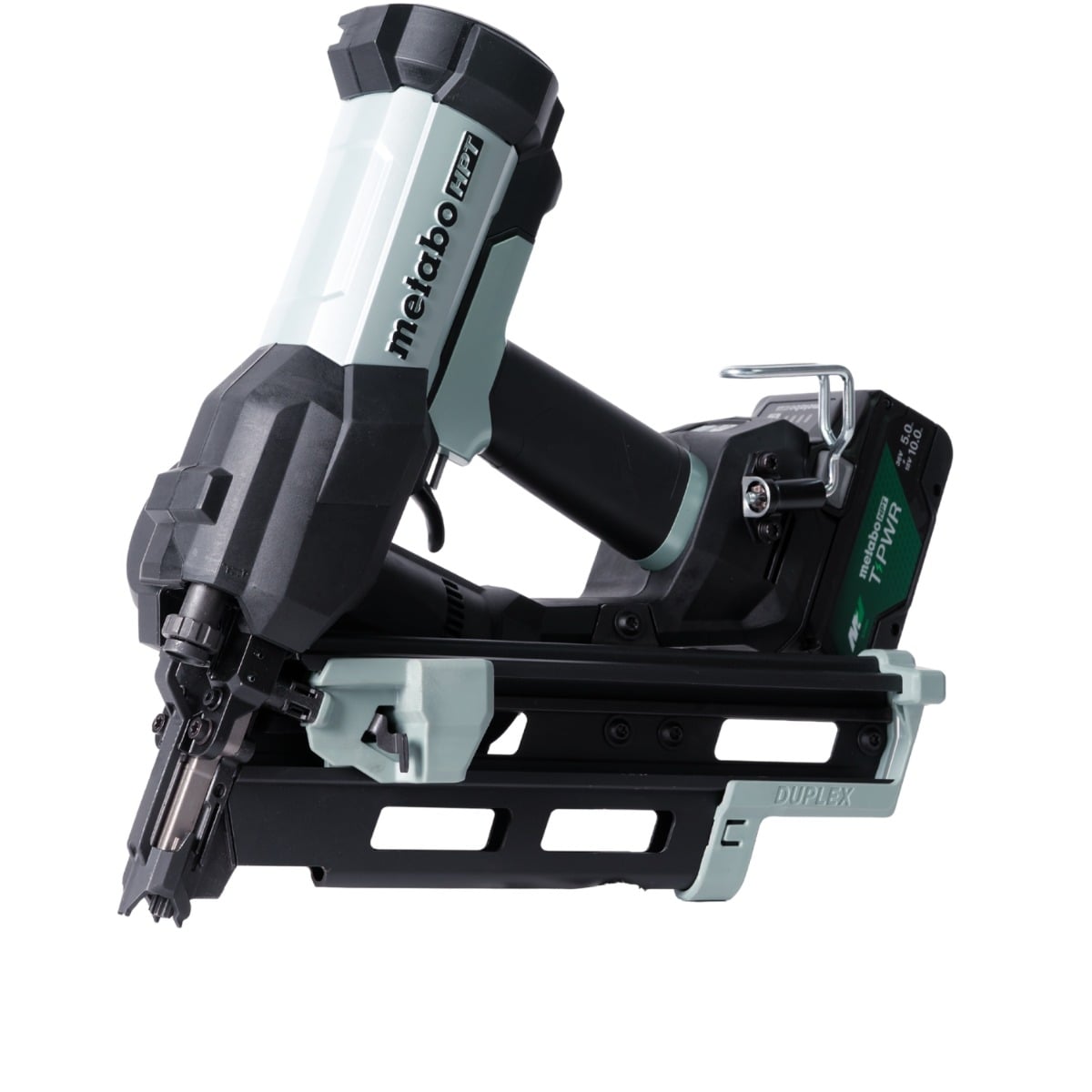Metabo HPT NR1875DDAQRY 18V Cordless Pneumatic 21-Degree Duplex Nailer Kit, 6D to 16D