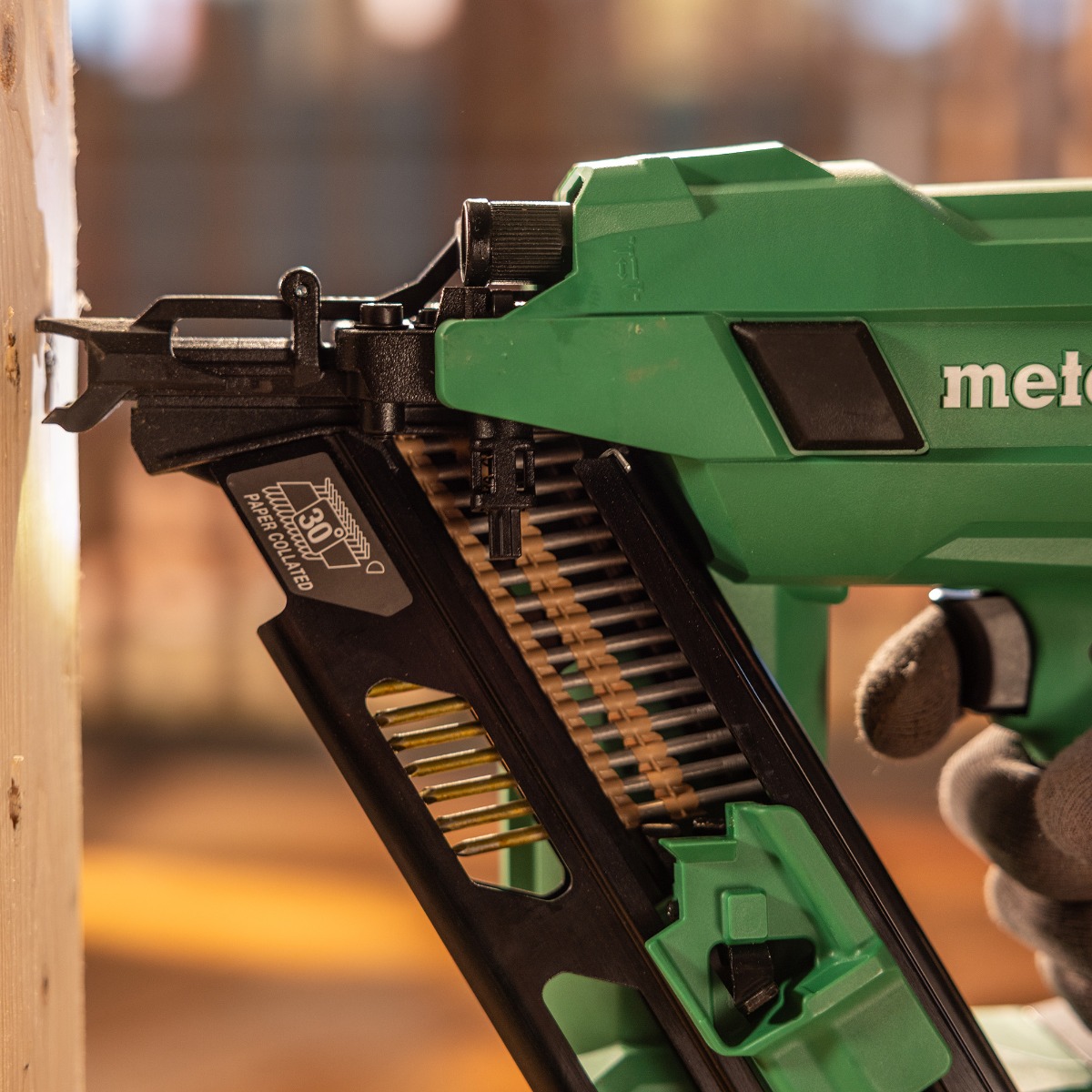 Metabo HPT NR1890DCA 18V MultiVolt Cordless Paper Strip Framing Nailer aggressive nose