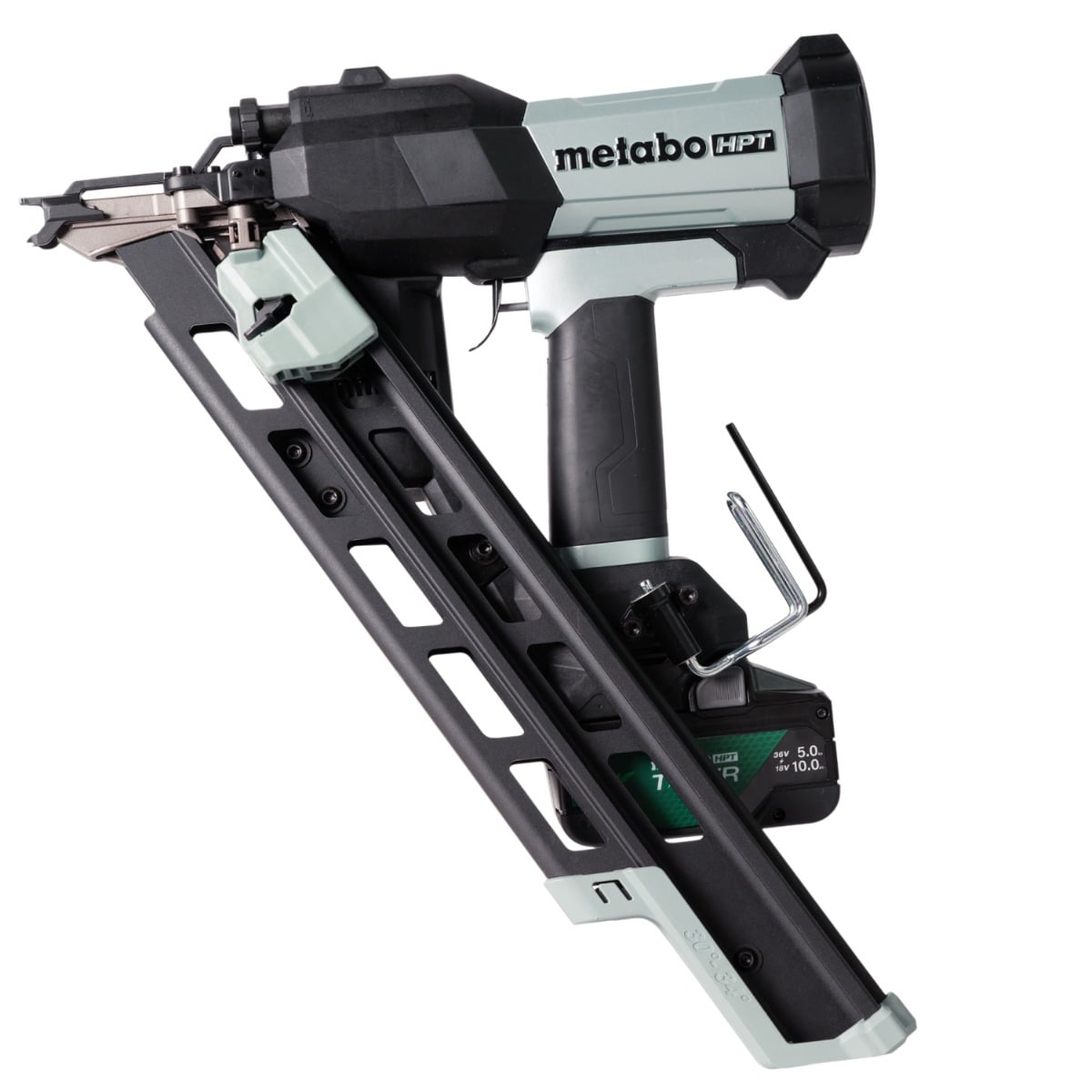 Metabo HPT NR1890DCBQRY 18V Cordless Pneumatic 30-Degree Framing Nailer Kit, 2” to 3-1/2”
