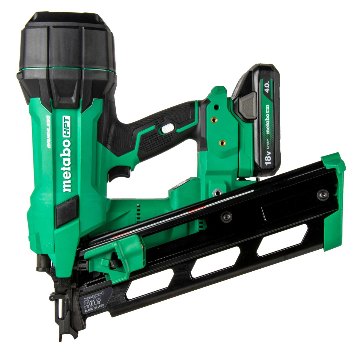 Metabo HPT NR1890DRA 18V MultiVolt Cordless Plastic Strip Framing Nailer side view