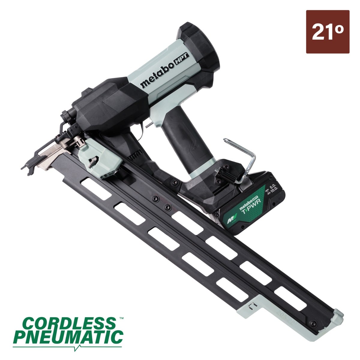 Metabo HPT NR1890DRBQRY 18V Cordless Pneumatic 21-Degree Framing Nailer