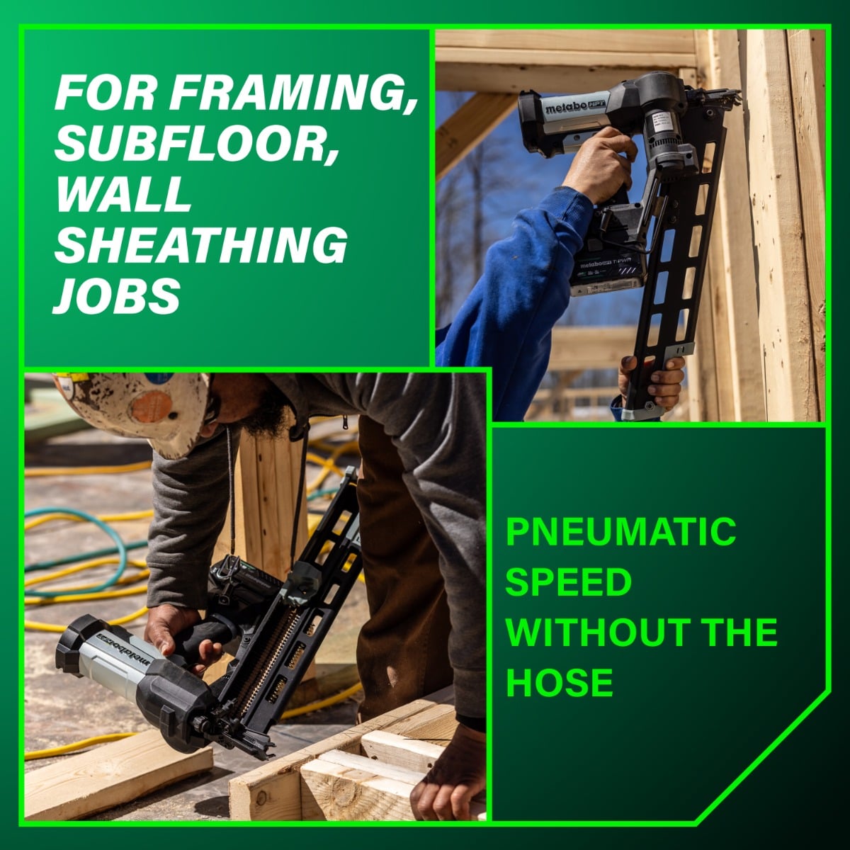 Metabo HPT NR1890DRBQRY Framing Nailer applications