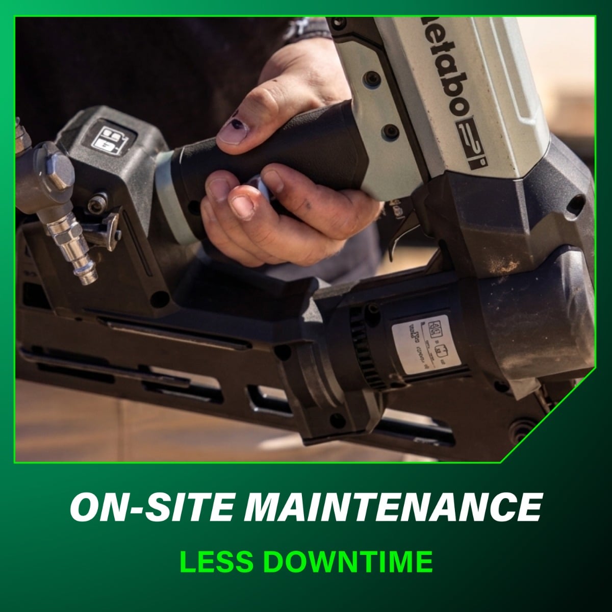 Metabo HPT NR1890DRBQRY Framing Nailer on site maintenance