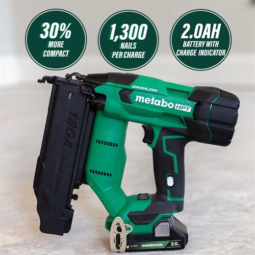 Metabo HPT NT1850DFTM Li-Ion 18 Gauge Cordless Brad Nailer specifications