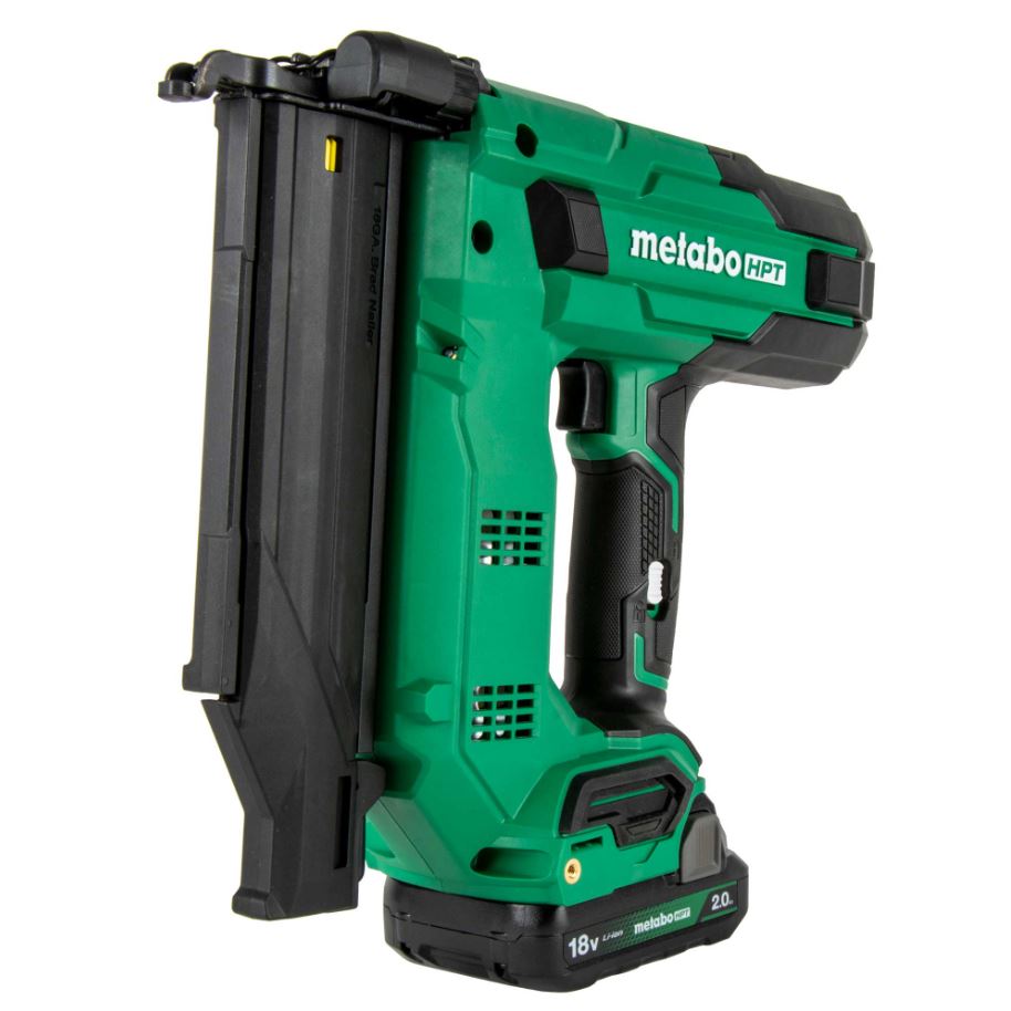 Metabo HPT NT1850DGM 18V Multivolt 18-Gauge Compact Brad Nailer w/ battery and charger kit angle