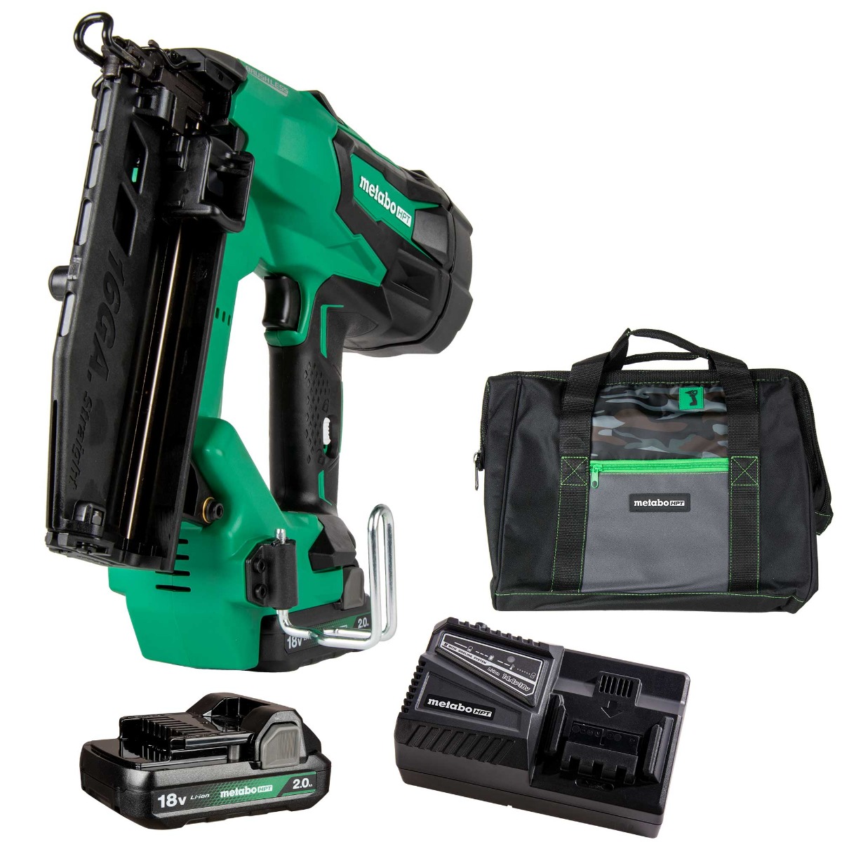 Metabo HPT NT1865DMASTM (Formerly Hitachi) Li-Ion 15 Gauge Angled Cordless Finish Nailer Kit