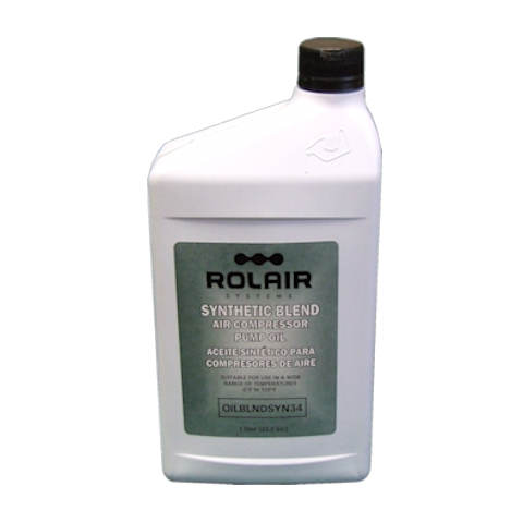 Rolair OILBLNDSYNC Synthetic Blend Air Compressor Pump Oil, 34 oz.