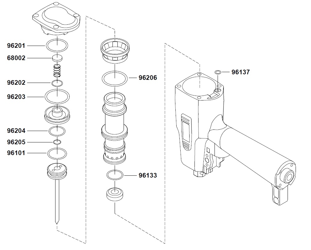 Grex P650LX-KD O-Ring Service Kit Digram