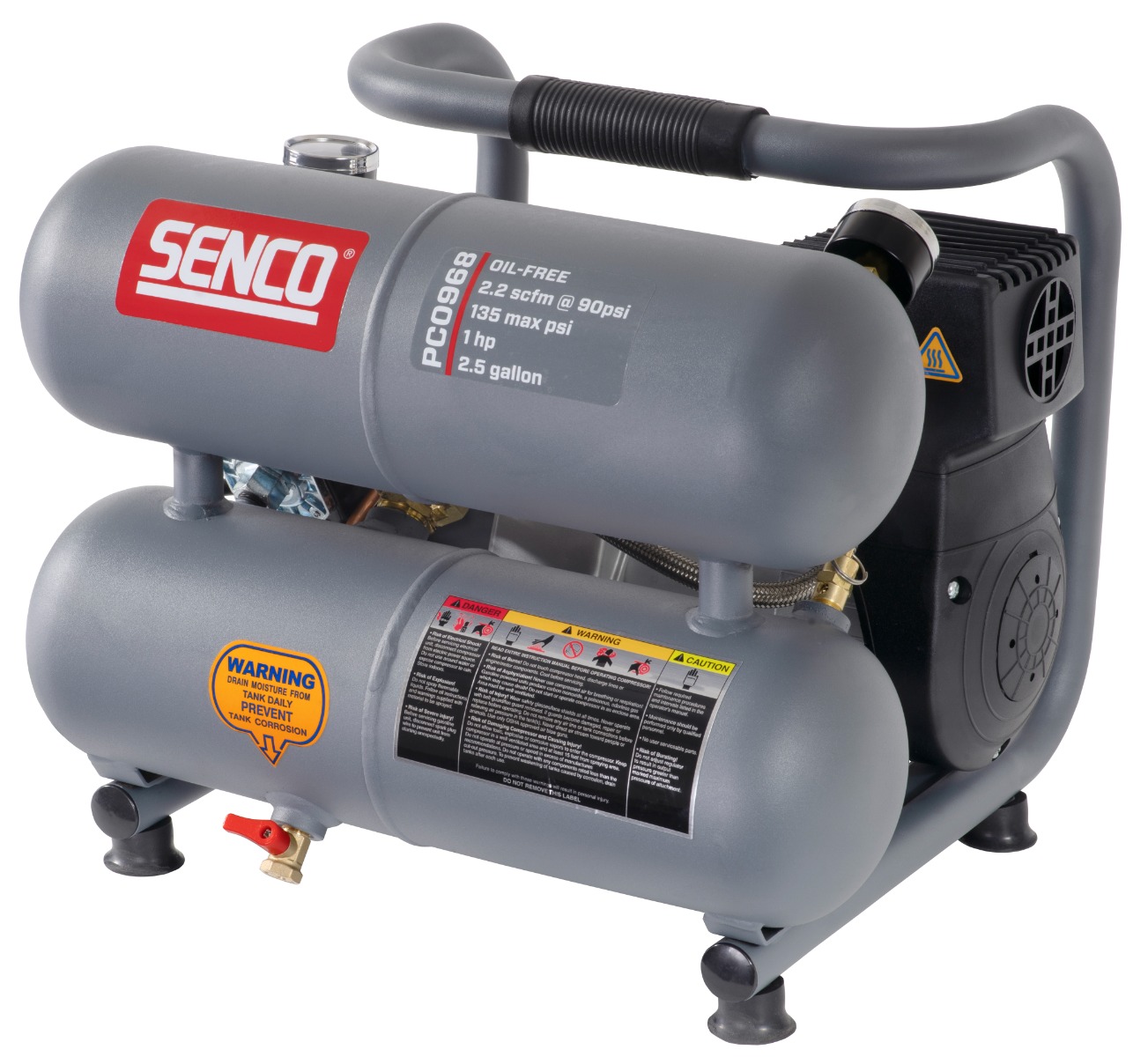 Senco PC0968 Twin Stack Electric Air Compressor side view