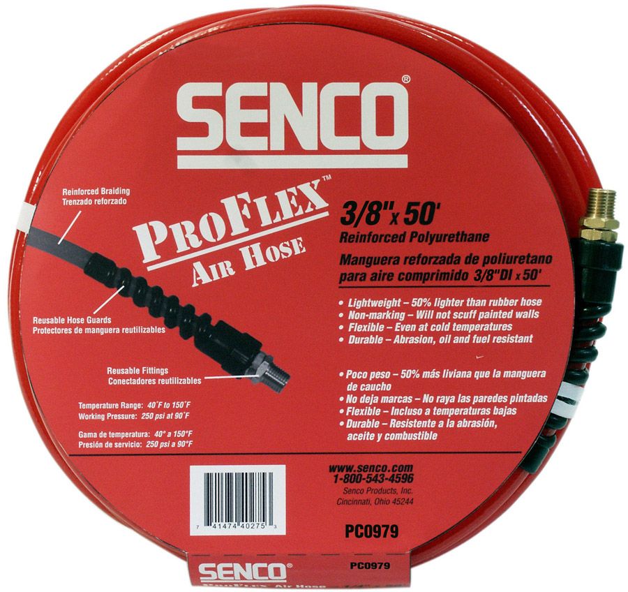 Senco PC0979 ProFlex 3/8" x 50 ft. Air Hose w/ Fittings