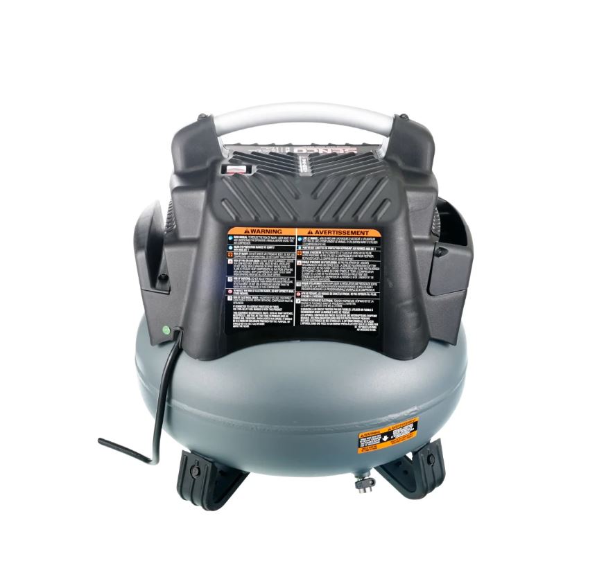 Senco PC1280 6 Gallon Electric Air Compressor backside