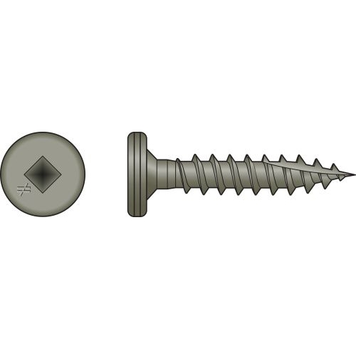 PCQ1BS1012 #10 x 1", Galvanized, Pan Head, #2 Square, Coarse