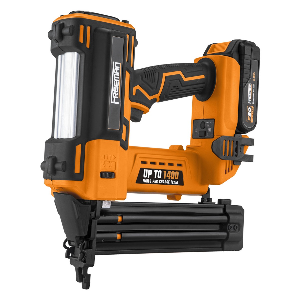 Freeman PE20VBR50 20V Cordless 18-Gauge Brad Nailer Kit w/ Battery and Charger, 3/8" – 2" tool only