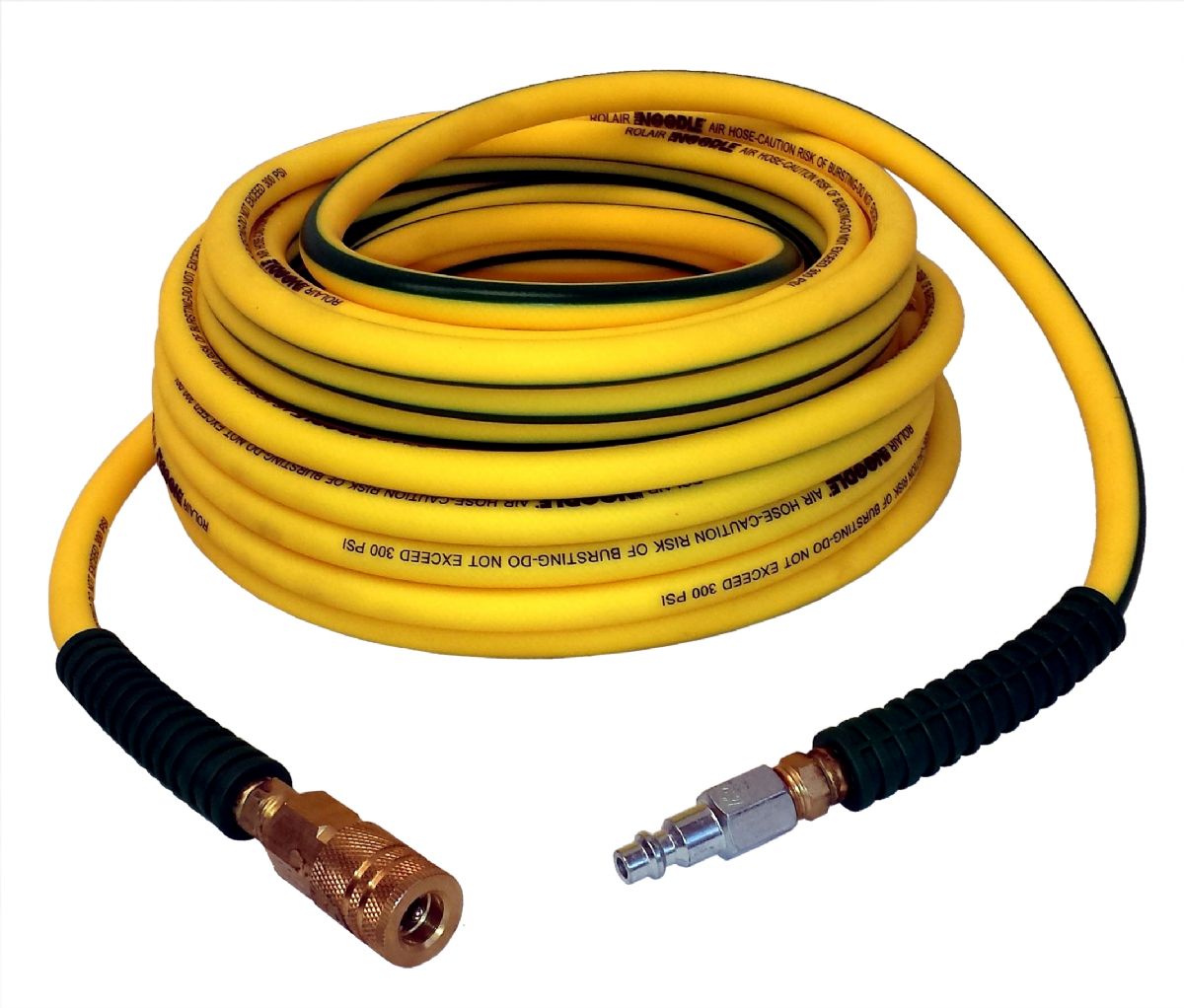 RolAir 14100NOODLE 1/4” x 100 ft. Air Hose w/ Fittings
