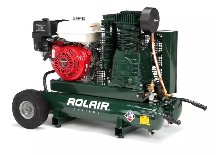 RolAir 8422HK30 9 HP Two-Stage Gas Powered Wheeled Air Compressor