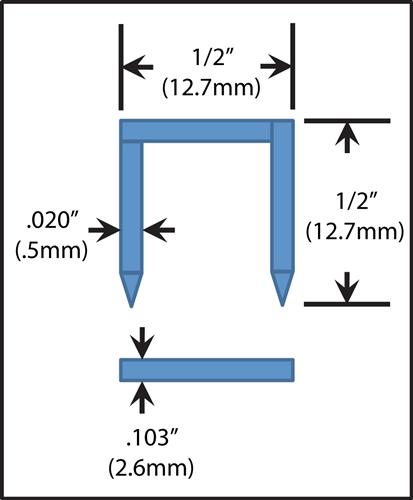 91210 SB103020 - 1/2" Crown x 5/8" Leg Galvanized Staple