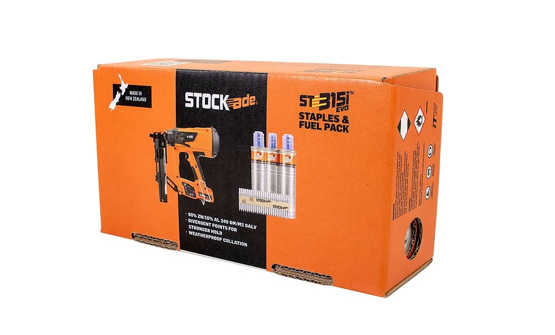STOCKade SB40i 1-1/2" Leg 10.5 Ga. Barbed Staple/Fuel Pack box angle
