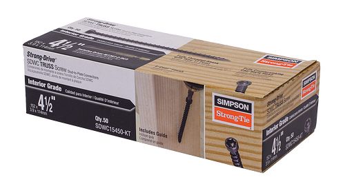Simpson Strong-tie Strong-Drive SDWC15450-KT 0.155 x 4-1/2" Black Electrocoat SDWC Non-Collated Truss Screw 50ct