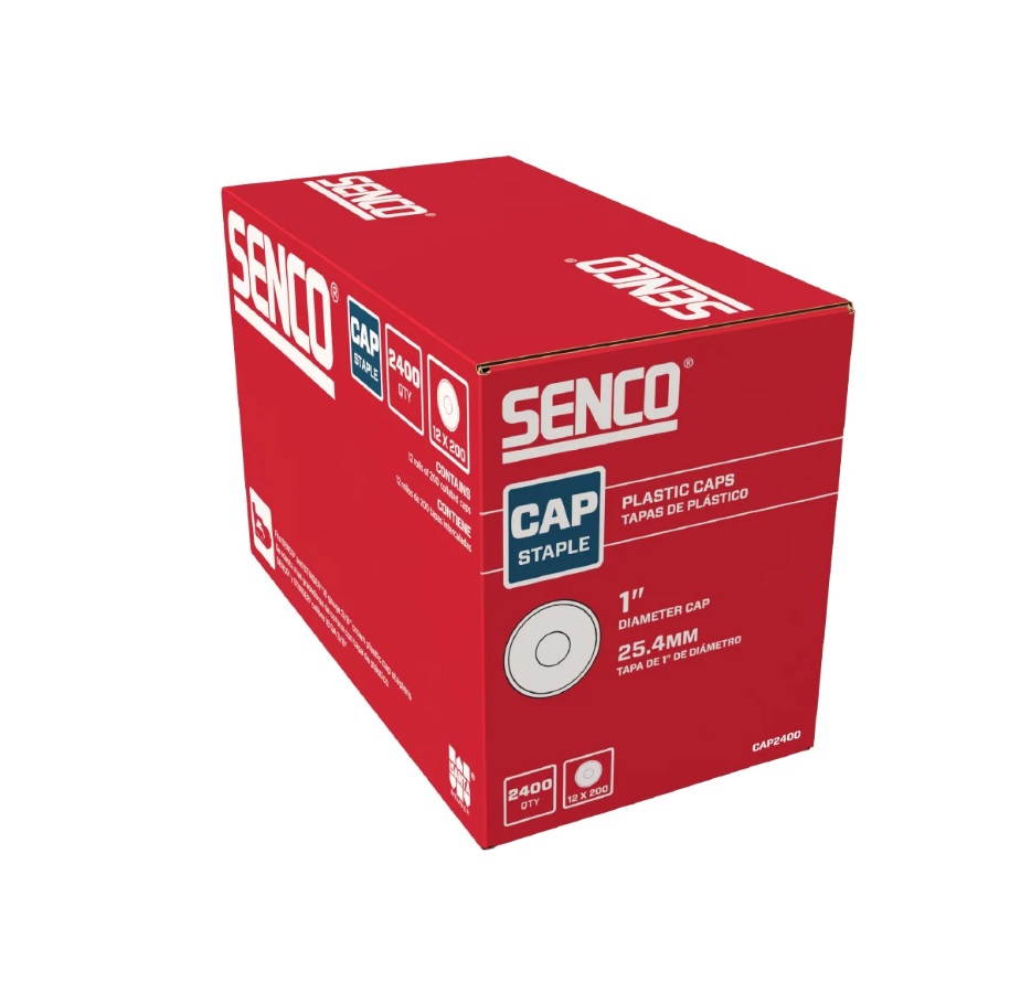Senco CAP2400 1" Plastic Caps for 18Ga. 3/8" Crown Staples box