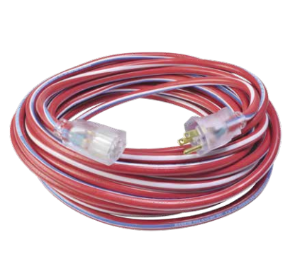 Suothwire 2548SWUSA1 12/3 Red White & Blue Extension Cords with Lighted End