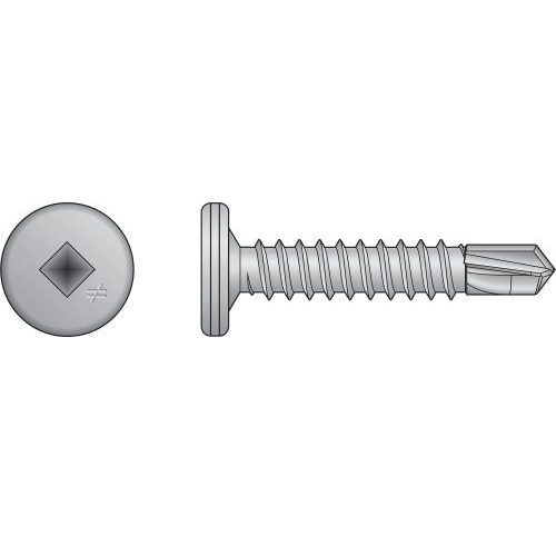 SSPCSD1S1016 #10 x 1", Pan Head, #2 Square, Drill Point, Stainless