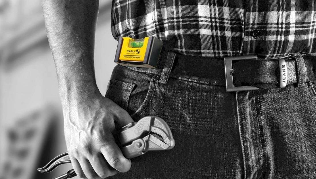 Stabila 11901 Pocket Pro Mini Level with Holster