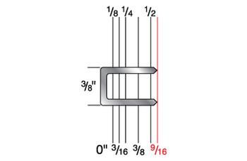 3118C 3/8" Crown x 9/16" Leg 22 Gauge Galvanized Staples