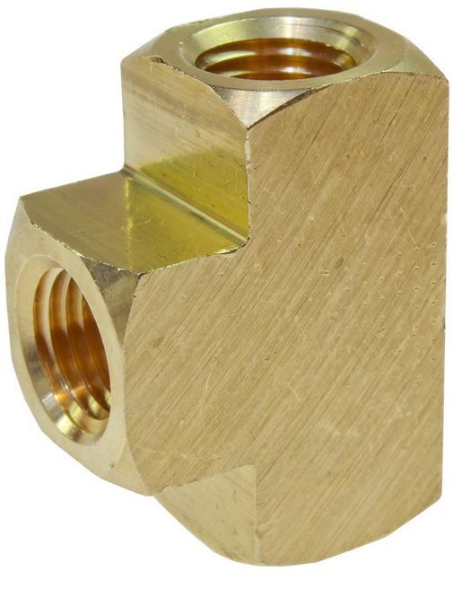 Two-Way Brass Tee Hose Fitting, 3/8" FPT