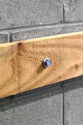 1/2” x 5” Strong-Tie THD50500H Zinc Titen HD Heavy-Duty Concrete Masonry Screw ledger install