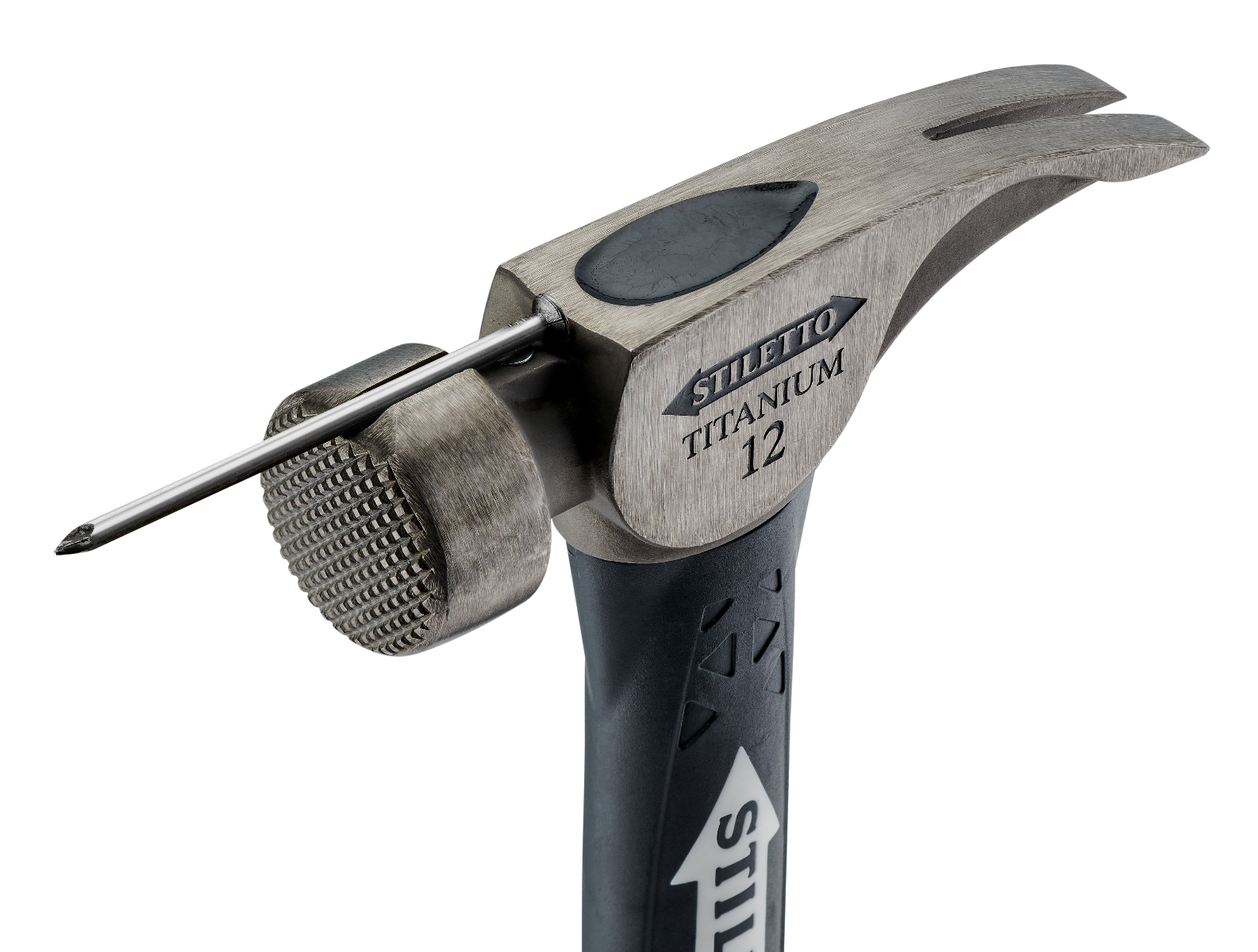 Stiletto TI12SC-F 12oz Smooth Face, 16" Curved Handle Hybrid Finish Hammer magnetic nail starter