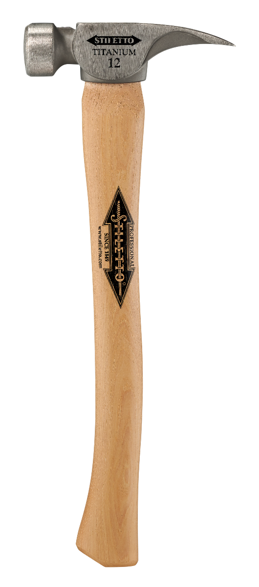 Stiletto TI12SC 12oz Smooth Face, 18" Curved Hickory Handle Finish Hammer titanium head