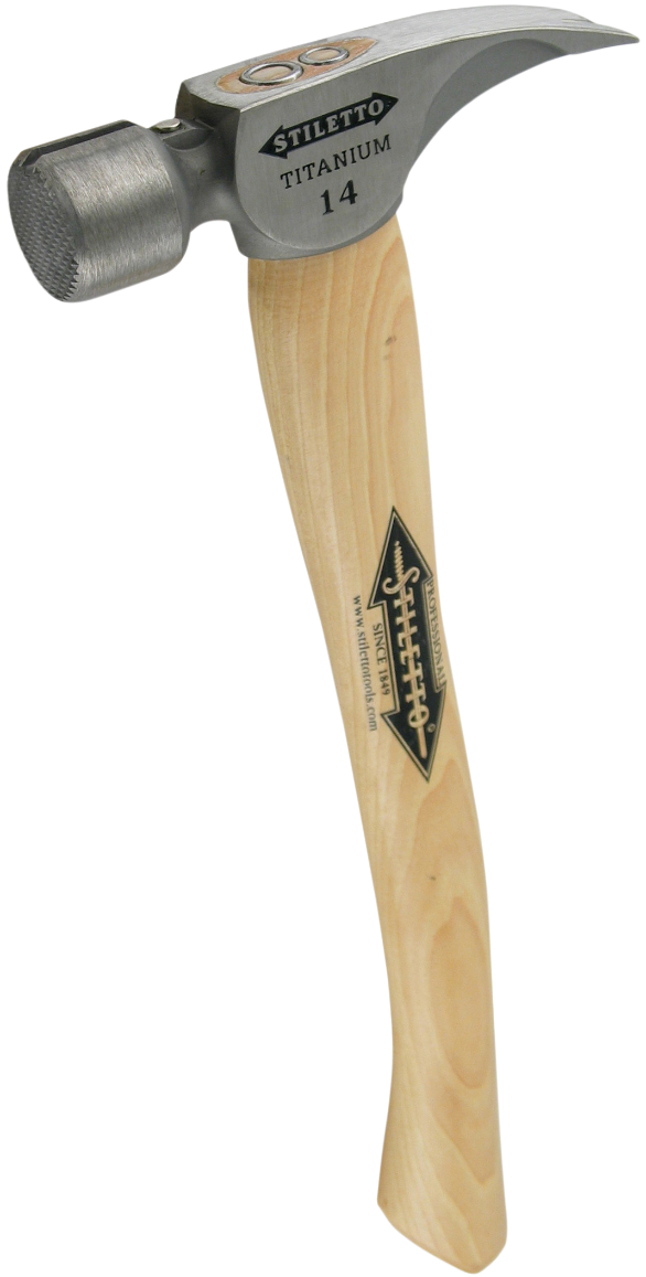 Stiletto TI14MC-16 14oz Milled Face, 16" Curved Hickory Handle Framing Hammer