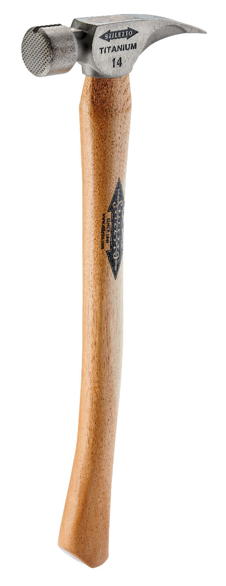 Stiletto TI14MC 14oz Milled Face, 18" Curved Hickory Handle Framing Hammer