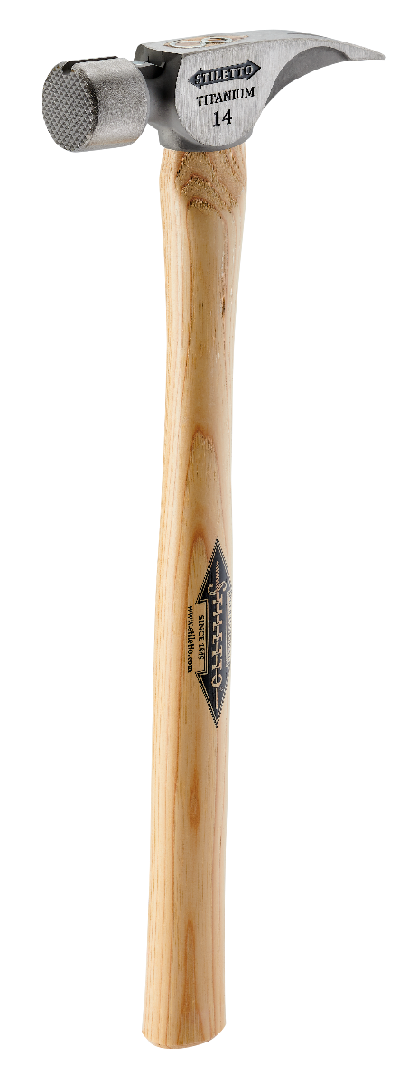 Stiletto TI14MS 14oz Milled Face, 18" Straight Hickory Handle Framing Hammer