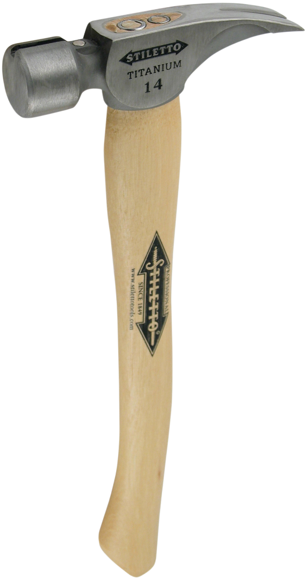 Stiletto TI14SC-16 14oz Smooth Face, 16" Curved Hickory Handle Framing Hammer
