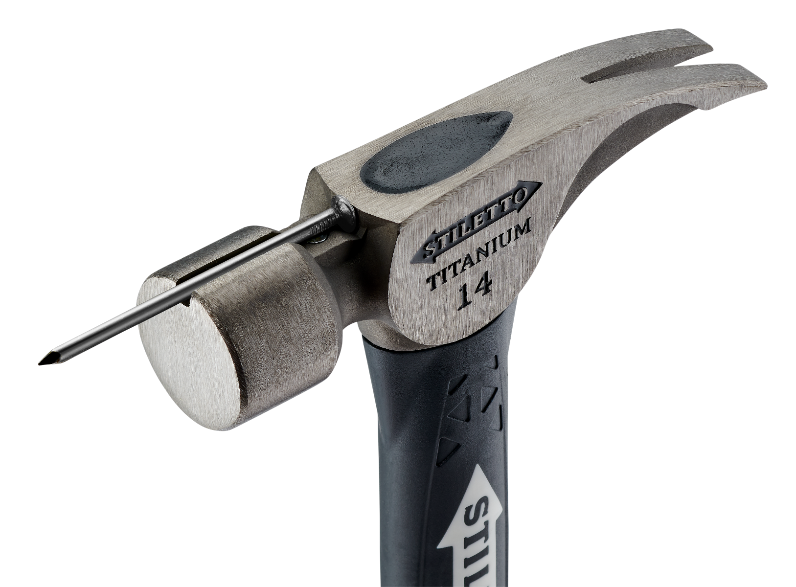 Stiletto TI14MC-F 14oz Milled Face, 16" Curved Handle Hybrid Framing Hammer magnetic nail starter